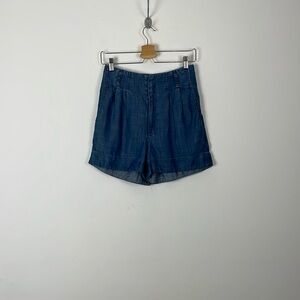 Express Womens 4 Lyocell Pleated 2 Pocket Faux Cuffs Lightweight Soft Shorts